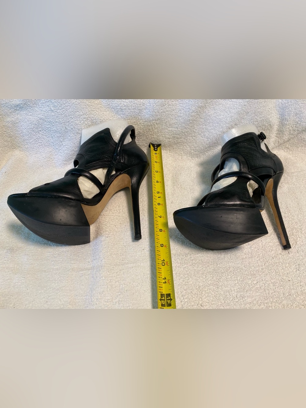 Camilla Skovgaard Black Lizard Leather Platform Stiletto Sandals – EU 38 NIB - Picture 3 of 8